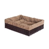 Bran WIKLINOWE PROSTOKĄTNE LEGOWISKO DLA PSA Z PODUSZKĄ 60X50 H18 CM
