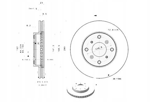 TARCZA HAM PRZOD 260X23 V BREMBO na Arena.pl