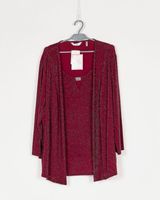 BLUZKA DAMSKA BORDOWA BŁYSZCZĄCA JULIPA R. 54