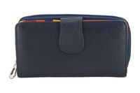 Kolorowy portfel skórzany damski granatowy