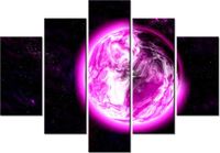 105CM 150CM OBRAZ 5 ELEM PLANETA FX1 DRUK