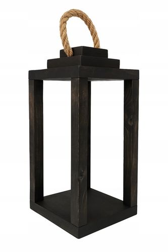 Lampion na Cmentarz Drewniany Latarenka Stroik Grób czarny z uchwytem 30 cm na Arena.pl