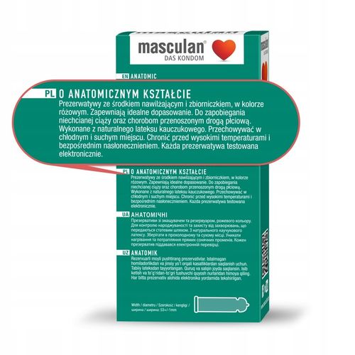 Prezerwatywy Masculan Anatomic lateksowe o anatomicznym kształcie 10 na Arena.pl