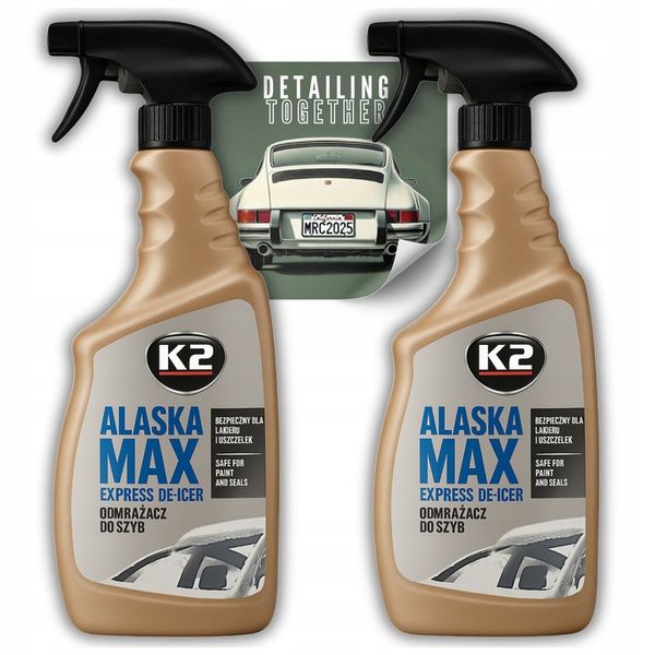 2x K2 Alaska Max 700 ml Odmrażacz Do Szyb Samochodowych Atomizer zdjęcie 1