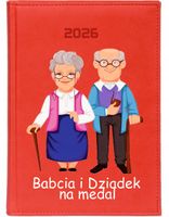 MAŁY KALENDARZ A6 2026 TYGODNNIOWY nadruk BABCIA I DZIADEK na medal