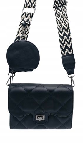 Victoria J. torebka listonoszka pikowana portfelik pasek BOHO czarny VJ-939 na Arena.pl