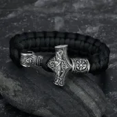 Bransoletka z paracordu Asgard Crafted Mjolnir - srebrna