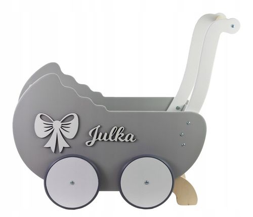 DREWNIANY WÓZEK DLA LALEK + IMIĘ prezent na roczek na Arena.pl