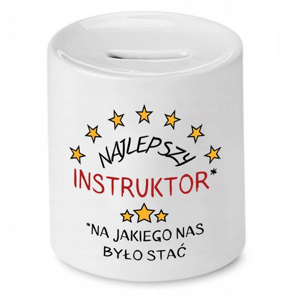 Dla Instruktora Skarbonka Najlepszy Instruktor Z Nadrukiem Ze Zdjęciem zdjęcie 1