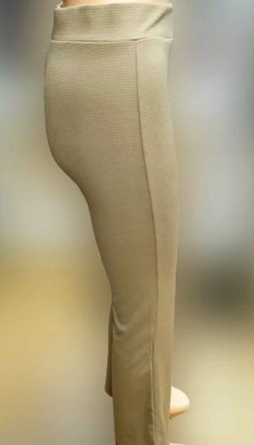 Spodnie damskie elastyczne HIT wzorek bawełna wysoki stan S/M BEŻOWE na Arena.pl