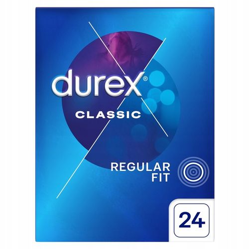 DUREX Classic klasyczne Prezerwatywy Nawilżane Gładkie Komfortowe 24 sztuki na Arena.pl