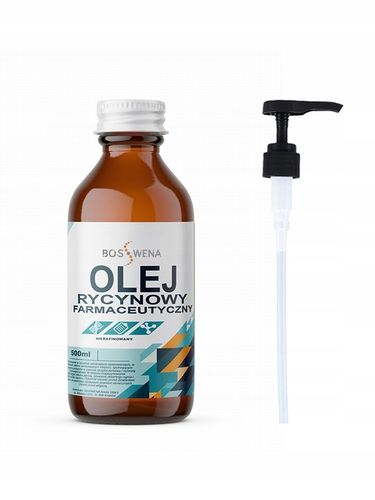 Olej rycynowy NIERAFINOWANY tłoczony na zimno 500ml INDIE + POMPKA DOZUJĄCA na Arena.pl
