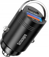 Ładowarka do zapalniczki samochodowej 12V USB-C USB-A mała szybka metal 30W