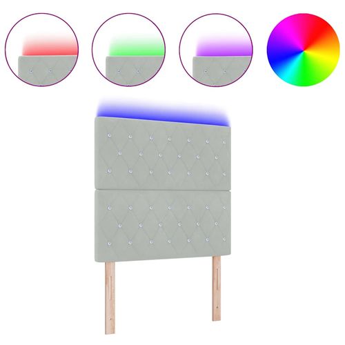 Wezgłowie LED Ze LED Lights Argyle Jasnoszary 100 cm Aksamit na Arena.pl