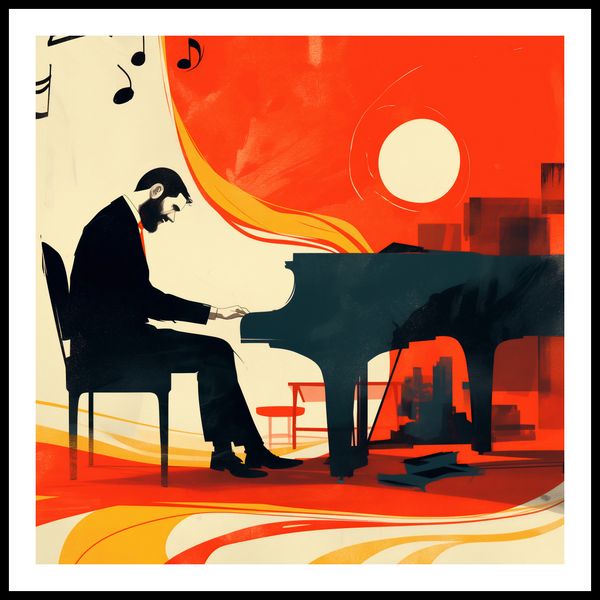 Plakat 90x90cm Pianista zdjęcie 3