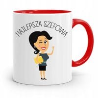 Kubek Czerwony Dla Szefowej Najlepsza Szefowa Z Nadrukiem Ze Zdjęciem