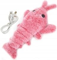 SKACZĄCY HOMAR ZABAWKA DLA KOTA PSA RUCHOMY OGON KREWETKA RYBA PLUSZAK