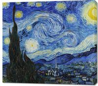 Obraz 100x90cm Gwiaździsta Noc, Van Gogh Vintage do Salonu