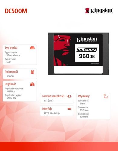 Kingston Dysk SSD DC500M 960GB na Arena.pl