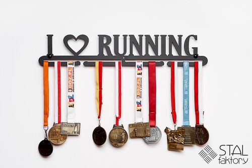 Wieszak na medale | I LOVE RUNNING #1 | 60cm | pomieści 30szt medali na Arena.pl