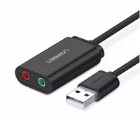 UGREEN Zewnętrzna Karta Dźwiękowa USB Minijack Adapter 3.5mm Mikrofon 15cm