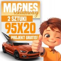Reklama magnetyczna MAGNES reklamowy na auto firmowe 95x20 cm - 2 szt