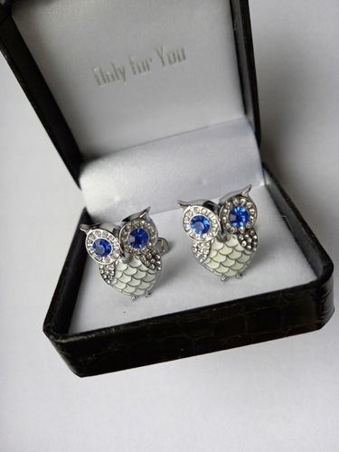 Srebrne spinki do mankietów koszuli Ptak Sowa na Arena.pl