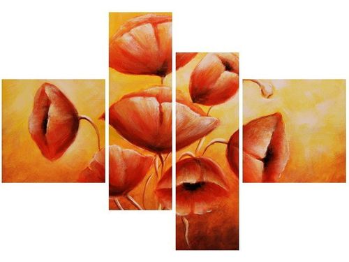 130CM 90 OBRAZ 4 ELEM CZERWONE MAKI ŚCIENNY na Arena.pl