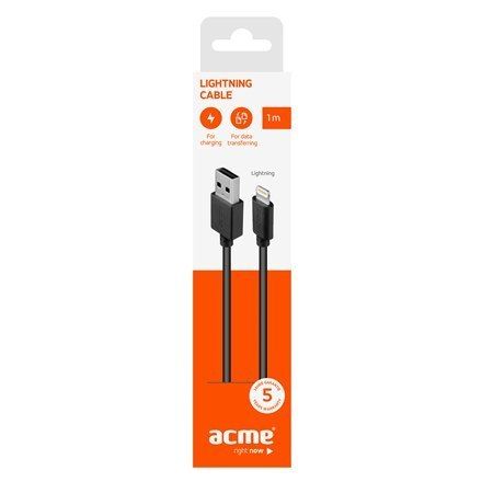 Acme Cable Cb1031 1 M, Black, Lightning, Usb A na Arena.pl