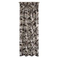 Zasłona na taśmie ze srebrnym nadrukiem RODOS 140X270 czarna