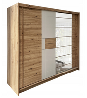 Garderoba Szafa Przesuwna 200 cm Artisan + Kaszmir Lustro AVERS-2 FD