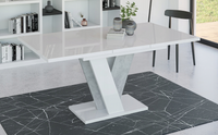 Nowoczesny stół rozkładany do salonu 120/160x90 Beton / Biały Połysk WINI