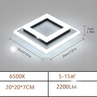 LAMPA SUFITOWA LED PLAFON CZARNY PLAFON KWADRAT NOWOCZESNY Homkel 24W 6500K
