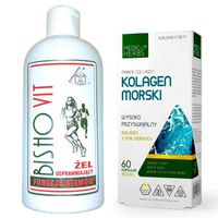 Biszofit połtawski żel usprawniający funkcje stawów + Kolagen morski w kapsułkach Medica Herbs