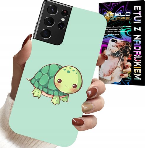 ETUI DO SAMSUNG GALAXY S21 Ultra - SŁODKIE ŻÓŁWKI WZORY DLA DZIECI + FOLIA na Arena.pl