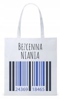 Torba Biała Eco Shopper Dla Niani Opiekunki Z Nadrukiem Ze Zdjęciem