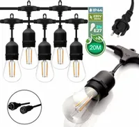 GIRLANDA ogrodowa łańcuch 20m E27 + żarówki ww /nw