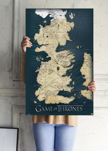 Gra o Tron Mapa Królestw - plakat 61x91,5 cm na Arena.pl
