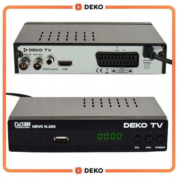 Tuner Dekoder DVBT2 TV Naziemnej DVBT 2 DVB T2 HEVC + Pilot Do zdjęcie 3