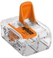 szybkozłączka 2x0,2-4mm2 transparentna/pomarańczowa 221-412 - e00010-67658