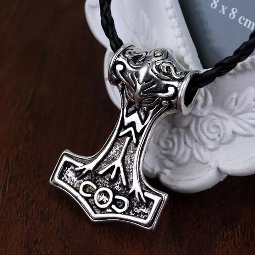 Naszyjnik Totem Amulet Mjolnir Thor Odyn Runy Młot na Arena.pl