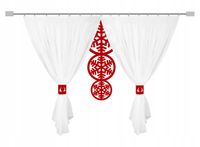 Firana ŚWIĄTECZNA AŻUR EKRA śnieżynki ZIMA 400x145