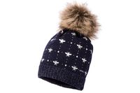 Jamiks DONA czapka dla dziewczynki z pomponem kaszmir granatowa 46-48