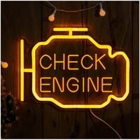 NEON LAMPKA NOCNA WISZĄCA ŻÓŁTY LED CHECK ENGINE DEKORACJA LED PILOT