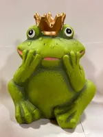 Figurka żaba korona ok.17cm ogród działka balkon