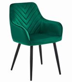 Krzesło NANA - ciemna zieleń aksamit / nogi czarne x 1