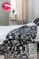 Koc bawełniano-akrylowy 150x200 czarne zygzaki