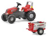 Rolly Toys Traktor Junior RT Czerwony z Przyczepa