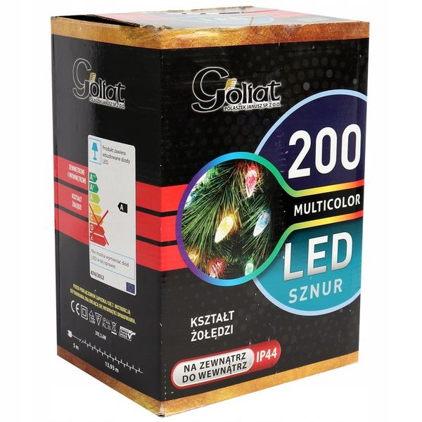 LAMPKI CHOINKOWE 200LED MULTICOLOR ŻOŁĘDZIE zdjęcie 1