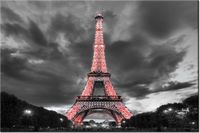 120CM 80CM OBRAZ ŚCIENNY CZERWONA WIEŻA EIFFLA